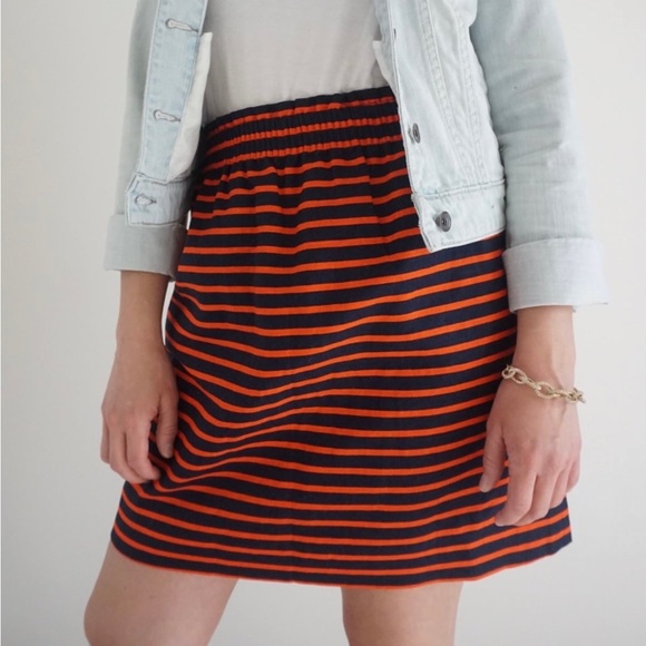 J.Crew Factory Navy/Red Striped Mini Skirt - Picture 4 of 4